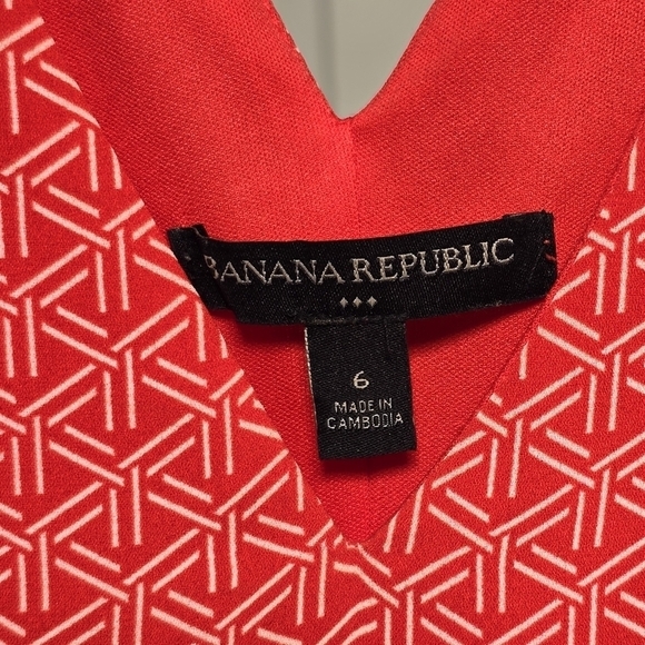 Banana Republic Women's Red Printed Dress Size 6 - Picture 6 of 6